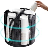 360&deg; Cup Organizer for Paper Cups, 4 Compartments, Coffee Cup Dispenser, Disposable Cups and Cups Dispenser for Restaurant, C
