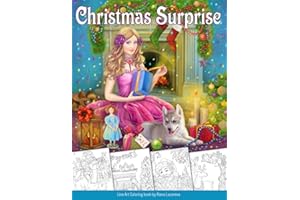Christmas Surprise Coloring Book. Grayscale & Line art: Coloring Book for Adults (Christmas Coloring books, Band 2)
