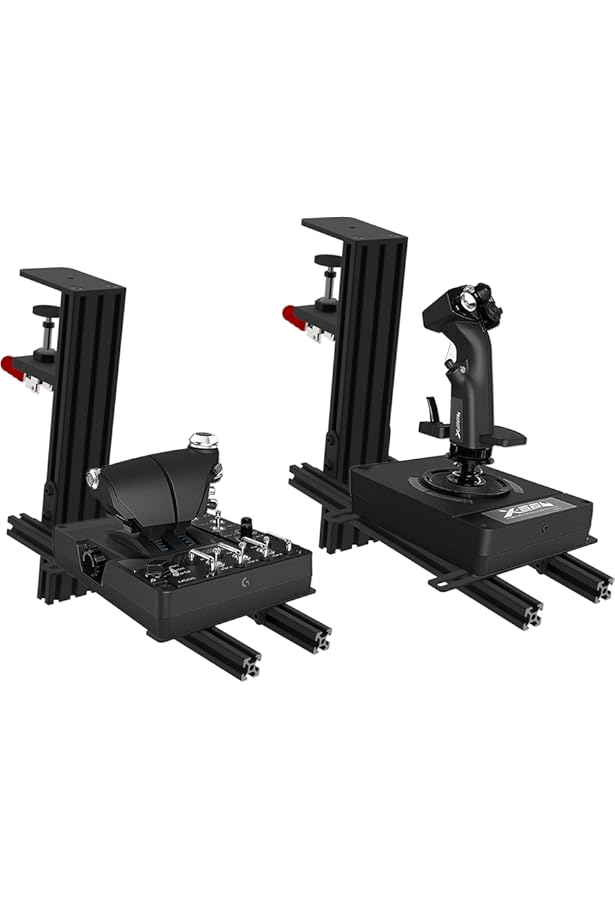 VTUIFBT Metalen bureauhouder compatibel met Thrustmaster SimTask Farmstick, T-Flight Hotas One, T-Flight Hotas 4, T16000M FCS, TCA-zijstok - Quick Release/Stevige Klem/Controller In hoogte verstelbaar