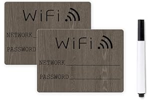 REMARKABEL 2-Pack WiFi Password Sign Fridge Magnet Portable WiFi Password Sign with Black Marking Pen for Business or Guests