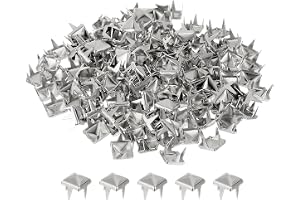 Kvartsman 100 stycken pyramidnitar för kläder, 5 mm 4 spetsar kvadratiska nitar, silvermetall pyramidbollar hantverk, punk ro