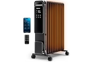 Pro Breeze 2500W Ölradiator mit 11 Lamellen, Smart Heizung elektrisch - Ölradiator energiesparend, 3 Heizstufen, Einstellbares Thermostat, WLAN, 24h Timer, Touch Display & Sicherheitsabschaltfunktion