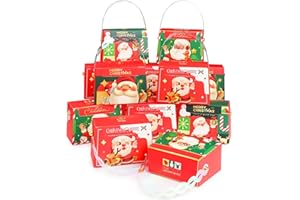 Bekeify Set Scatole per Regalo Natale in Carta Piccoli Rossa 24 Pezzi Scatola Scatoline Natalizie Confezione Regalo per Biscotti Dolci Caramelle Cioccolatini Sacchetti Cartone Natalizi per Regali