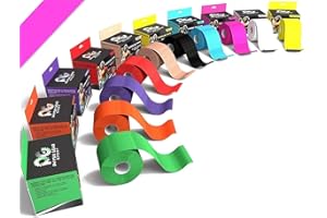 PHYSIX GEAR SPORT Physix Gear Kinésiologie Tape imperméable, Bandage Médical et Strap en complément de l’Attelle Cheville, K Tape de Strapping sur Les Muscles, Bande de Kinésiologie pour Tendinite du Coude (5cm x 5m)