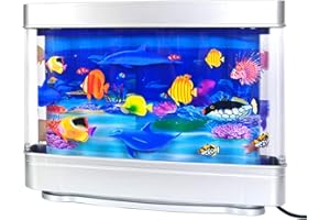 TOGETDREAM Acquario artificiale Lampada Decorativa, Fish Artificiali Acquario Ornamenti virtuale in movimento, oceano virtuale in movimento per gli ornamenti per il desktop Luce notturna
