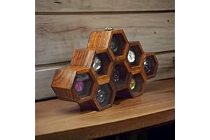 Royal Craft Expertise Boîte à montres extra large en palissandre de qualité supérieure en nid d'abeille pour homme, boîte de rangement vintage pour ranger et garder (eight room)