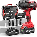 Avhrit Avvitatore a Impulsi con 8000mAh Batteria, 1000Nm/738Ft-lbs Coppia Elevata Avvitatori a Massa Battente, 2400 giri/min,