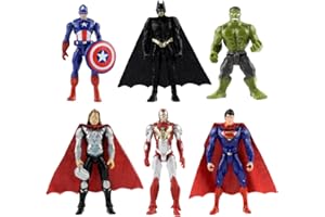 Philoctes 6 Stück Mini Super Hero Figuren Set, Superhelden Figuren Cake Topper, Figur Anime Actionfiguren Superhero für Kindergeburtstag Kuchen Dekoration Office Sammler Party Liefert Junge