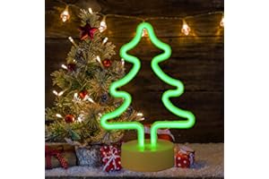 ‎ZVO ZVO Weihnachtsbaum Neonlicht Schild, LED Neon Light Wandleuchte Zeichen Innen, Batterie/USB Wandkunst Leuchtreklame Decoration Nachtlicht Leuchtfiguren für Weihnachten Kinder Schlafzimmer