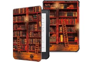 Fintie Custodia per Kobo Clara HD 6" 2018 - Ultra Sottile Leggero Cover Protettivo in Similpelle con Auto Sveglia/Sonno Funzione per Kobo Clara HD 6 Pollici E-Reader, Biblioteca