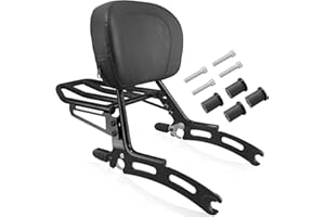 Harvards Chrome Passenger Backrest Sissy Bar with Rear Luggage Rack for 2025 Super Scout Bobber (Passenger Backrest & Rack)