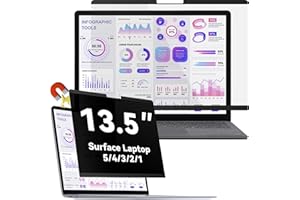 ‎PROTESCREEN Magnetischer Blickschutzfilter Kompatibel Mit 13.5 Zoll Surface Laptop 5/4/3/2/1, Abnehmbar Anti Glare Blaulicht Laptop Privacy Screen Blickschutzfolie Sichtschutz Black Security Private Protector