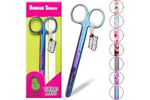 La Repera de Enfermera® Tijeras Enfermeria - Tijeras Mayo - Punta Roma Acero Inoxidable para Vendaje | Punta Redonda Profesional | Regalos de Enfermería y Accesorios Enfermera TCAE (RAINBOW DREAM)