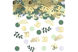 GoldRock Konfetti 30 Geburtstag Deko Grün,200 Stk Tischdeko 30 Geburtstag Frauen Männer,30er Streudeko Geburtstags Gold,30. Geburtstage Deko Confetti,Deko 30 Geburtstage Mann Frau,30 Jahre Dekoration