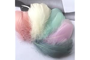 ENJOYAA 200 plumas para manualidades, plumas de ganso naturales, suaves plumas nativas para manualidades, atrapasueños, pantallas de lámparas, aretes, manualidades, boda, hogar, fiesta, decoración de relleno