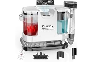 KISEELY Aspiradora Agua Tapiceria Limpiador, con calentamiento instantáneo, 600W potente succión y limpieza profunda para alfombras, sofás, coches y mascotas (ML1)