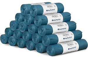 Hypafol 200 Stück reißfeste Müllsäcke | extra starke Abfallsäcke | 20 blaue Rollen | 60 L Fassungsvolumen | stabile Müllbeutel aus umwelfreundlicher Recyclingfolie
