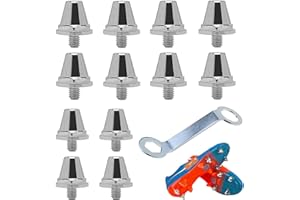 YQSIBTH Metal Studs Football Boots, 12 PCS Football Studs Metal Studs Football Boots Replacement Football Shoe Studs Replacement with Wrench for Men boy Adults Shoes Replacement Studs Silver 15/13 mm