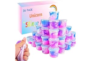 AONUILY Slime Kits for Girls, 36 Packs Galaxy Slime Fluffy Slime Making Kit Slime Party Bag Fillers for Kids Sensory and Tactile Stimulation Stress Relief