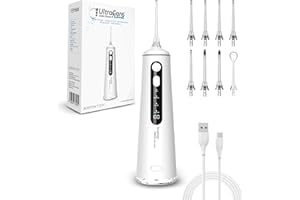 ‎BOSTON TECH Munddusche Tragbar Aquapik – Kabelloser Profi-Dentalpulsator | 8 Aufsätze, 4 Reinigungs-Modi | IPX7 Wasserdicht, 300 ml, USB-C Wiederaufladbar | Mundreinigung Zuhause & Unterwegs