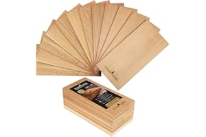 CEDAR ALPHA Bigger 12 Pk Cedar Planks for Grilling Salmon 11"X5.77" - Natural Cedar Wood - Around 1 Inch Wider Than Normal 5" Planks - More Copacity Cedar and Flavor - Meat Fish and Veggies Available