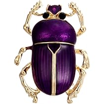 Spilla A Forma Di Scarabeo Con Cristalli Smaltati E Oro - Gioiello Elegante In Confezione Regalo