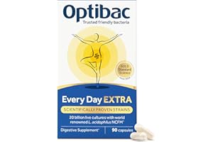 Optibac Probiotics Every Day Extra - Advanced Digestive Probiotic Supplement - Most Researched Lactobacillus Acidophilus - 90 Vegan Capsules
