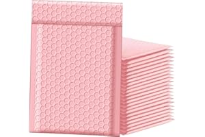 NaXew Padded Envelopes A4, with Easy Peel & Seal Poly Bubble Mailer Bags Postal Wrap Envelope Cushioned Protective Packaging 220 x 340 (Pink A4, 10pcs)