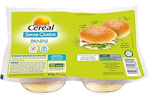 CÉRÉAL - PANINI SENZA GLUTINE - Pane gluten free a base di farina di riso e grano saraceno - Alimento senza glutine registrato al Ministero della Salute - Morbidi panini ricchi in fibre - 120 g