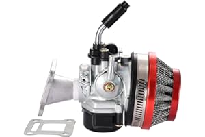 GOOFIT 2 Tiempos 58mm Filtro Carburador Moto Reemplazo Para 47cc 49cc Mini Pocket Bike Quad Scooter Desbrozadora Atv Rojo