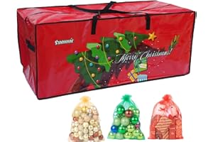 Storhomie Christmas Tree Storage Bag 9FT, Christmas Tree Bag,Double Thickened Waterproof Fabric,Christmas Tree Storage for Disassembling Artificial Tree 65 * 15 * 30inch with 3 Organizer Pouches