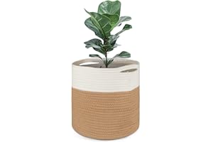 tenn well Maceta de interior de 30 cm para plantas con forro, macetas grandes hechas de algodón, maceta, almacenamiento y decoración del hogar (30 cmx30 cm)
