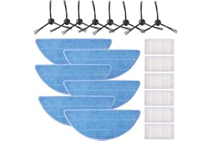 20 pcs Accesorios para Chuwi ILIFE V3s Pro, V3s, V5, V5s, V5s Pro, Recambios para aspiradora Robótica de Limpiesza del Hogar, Incluye 8 Cepillos Laterales + 6 Almohadillas + 6 Filtros de KEEPOW