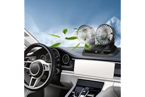 ‎BACEYONG Baceyong 5V Doppelkopf-Autolüfter mit USB-Anschluss für LKW, Van, SUV, Wohnmobil, Boot, 360 ° horizontal 180 ° vertikal schwenkbar einstellbar