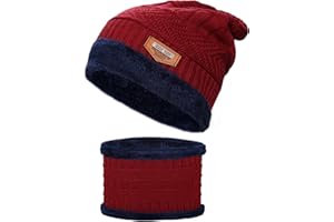 Cilnos Cappello Sciarpa Invernale Set, Elegante Cuffia in Maglia e Scaldacollo Caldo per Uomini e Donne, Isolamento a Doppio Strato,Antivento e Termico - Regalo Perfetto