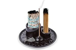 RAFIYU 4 in 1 Porta Incenso, questa Bruciatore Incenso è perfetta per qualsiasi Incenso, Palo Santo, Lotus Porta Incenso per la Decorazione Domestica, la Meditazione e lo Yoga