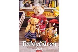 Teddybären Kalender 2026: Foto-Wandplaner mit niedlichen Teddys. Jeden Monat ein liebevoll arrangiertes Bären-Foto im Format 30 x 39 cm. Mit Platz zum Eintragen.
