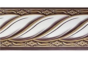 Dundee Deco BD5015 Abstrakte Tapeten Bordüre, viktorianisches Weißgold, Mauve Seil, Tapetenbordüre Retro-Design, Rolle 10 m x 5 cm, selbstklebend