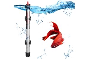 Ailgely Scaldabagno subacqueo 25 W, mini asta di riscaldamento dell'acquario con termostato e 2 ventose, scaldabagno per acquari per serbatoi di pesci e acquari (30 L)