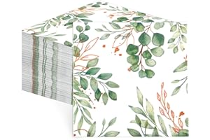 ANICY 80 Stück Servietten Eukalyptus Grün, Servietten Hochzeit Eukalyptus Salbeigrün für Frühling Deko, Kommunion, Konfirmation, Taufe, Geburtstag