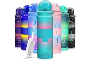 ZORRI Water Bottles, BPA Free Leakproof 14oz/ 17oz/ 24oz/ 32oz 1 litrer Water Bottle for Kids, Men, Women | Eco Friendly Tritan Sports Water Bottle for Cycling, Running, Gym, Outdoor