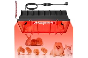 AICHARYNIC Lampada di calore da 1,8 metri, con spina europea, lampada a luce rossa con interruttore, lampada termica animali, lampada riscaldante pollaio, lampada a infrarossi per pulcini, maialini, cuccioli
