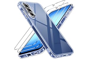 ivoler Anti-Amarillo Clara Funda para Samsung Galaxy A17 4G / 5G con 2 Piezas Cristal Templado, [Protección Militar] Carcasa Protectora Antigolpes Antiarañazos Transparente Bumper Case