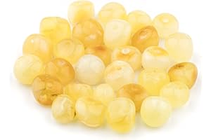 Bernstein Perlen im Barock-Stil - Poliert und Roh 100% Naturliche Baltischen Harz Stein 5–6 mm Lose mit Locher Mehrere Farben – Amber Culture