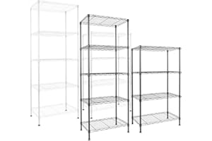 casa pura Metal Storage Shelf Rocky Black, Decorative Heavy Duty Boltless Shelving for Bathroom, Kitchen, Office and Living Room, Adjustable Shelves, 4 Tier - 55 (W) x 35 (D) x 110 (H) cm