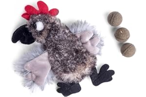 Petface Refillable Catnip Plush Cockerel Cat Toy, Safe Stimulation for Pet Playtime