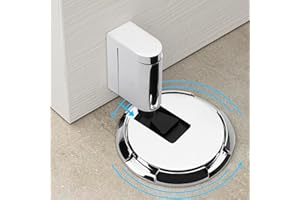 YIOMXHI Stoper do drzwi, samoprzylepny, ciężki, bez wiercenia, z regulacją wysokości, ochrona ściany, z taśmą klejącą 3M, srebrny