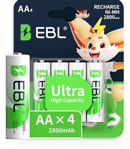Lot De 8 Piles AA Rechargeables Ni-MH 3800mAh - 1,2V - Compatible Avec Jouets, Lampes, Télécommandes - Rechargeables 2000+ Fois