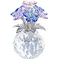 Movdyka Crystal Forget-Me-Not Multicolor Bouquet Figurines Gifts for Women Flowers Collectible Ornaments for Living Room Unique Presents for Her Mum Relatives Anniversary Birthday