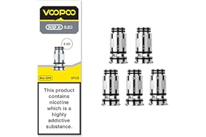 VOOPOO PNP X Replacement Coils, 0.2 Ohm, Mesh Coils, Works with Drag S2, Drag X2, Argus Pro 2, PNP-X DTL POD, PNP-X MTL POD, Pack of 5, No Nicotine
